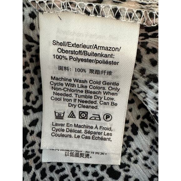 New ~ DKNY ~Women's Animal Print Flattering Tie Waist Blouse Size XS - Picture 6 of 9